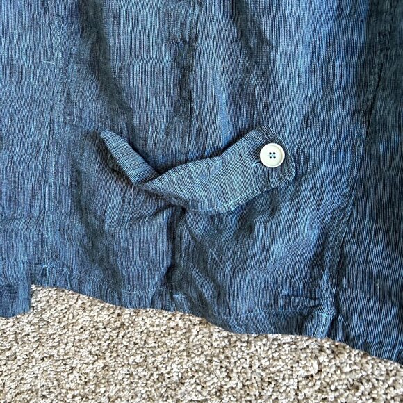 CP Shades Women's Sz Extra Small Blue 100% Linen Button-Up Jacket - Picture 4 of 9